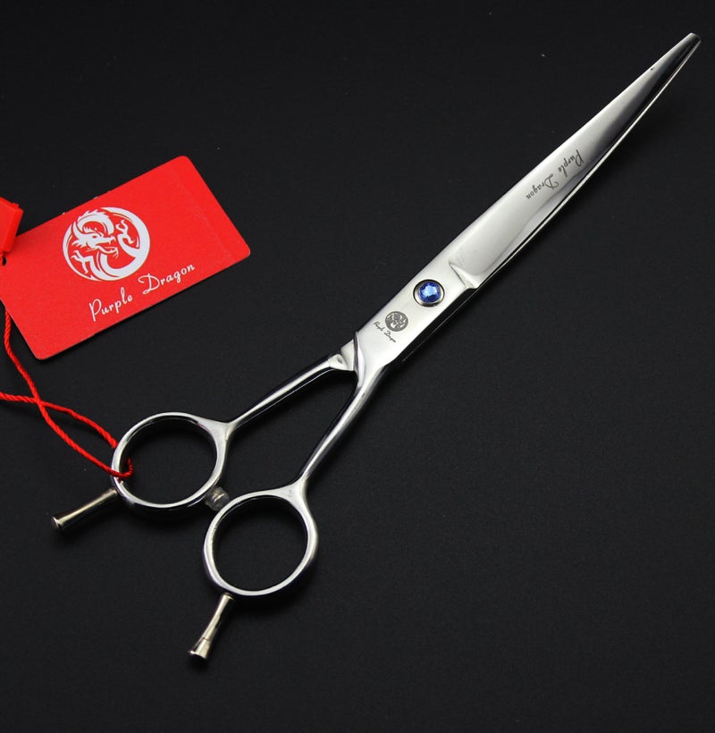Purple Dragon 8 inch 3 in 1 Professional Pet Grooming Thinning Scissors - Upward Curved Shears and Dog Hair Cutting Scissor - Perfect for Pet Groomer or Family DIY Use (Silver) - Image 4